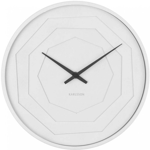 Karlsson Horloge ronde en bois Origami 30 cm blanc.