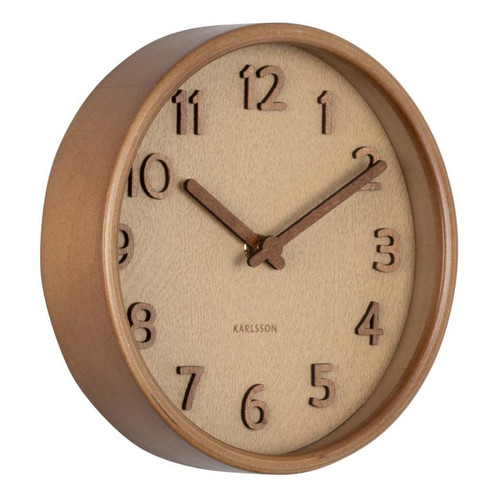 Karlsson - Horloge ronde en bois Pure grain 22 cm - Karlsson