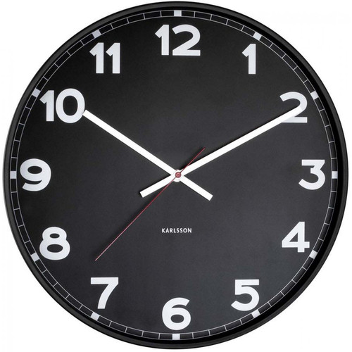 Karlsson Horloge ronde en métal New classic 40 cm noir.