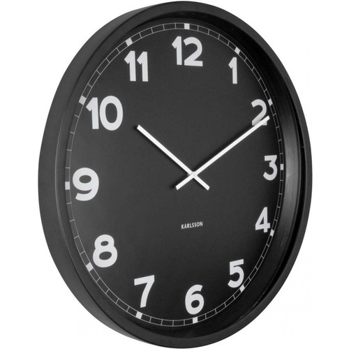 Karlsson - Horloge ronde en métal New classic 60 cm noir. Karlsson  - Horloges, pendules Noir