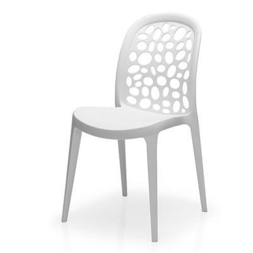 Kasalinea - Chaise blanche design en polypropylène YOLANDA (Lot de 4)-L 52 x P 41 x H 82,5 cm- Blanc - Chaises Kasalinea
