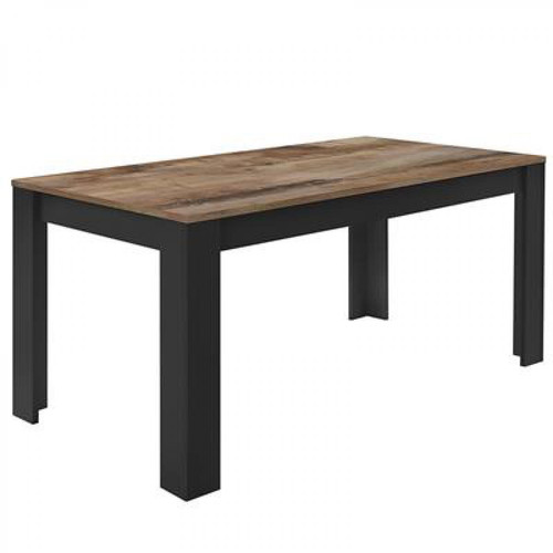 Kasalinea - Table 180 cm noire et couleur bois moderne ARIEL 5-L 180 x P 90 x H 79 cm- Noir - Kasalinea