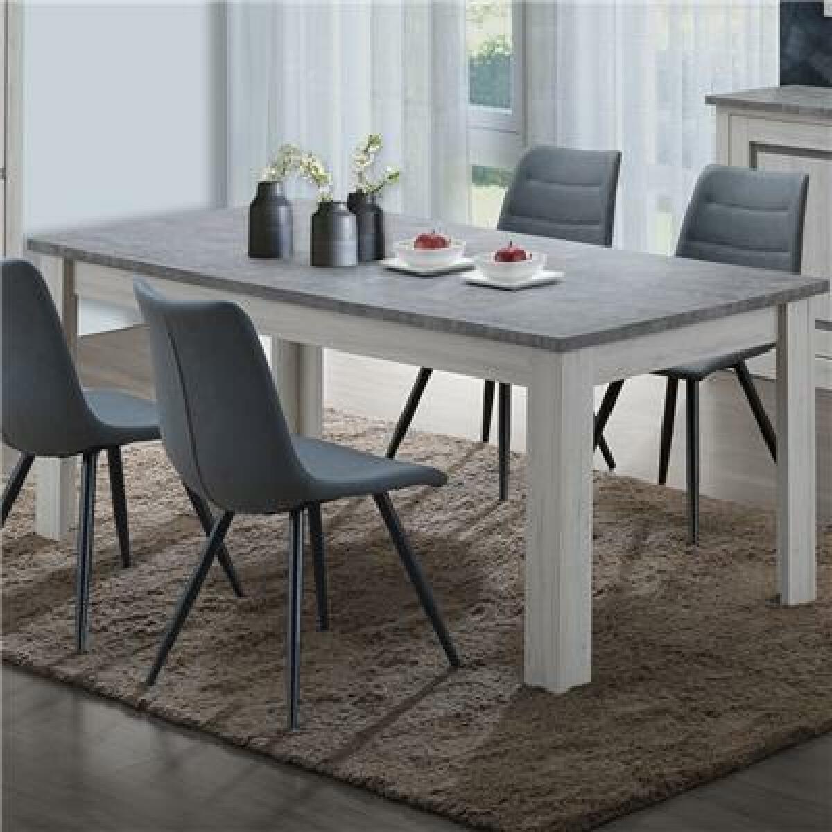 Tables à manger Kasalinea Table 170 cm couleur chêne clair et gris EMMETT-L 170 x P 90 x H 76 cm- Gris