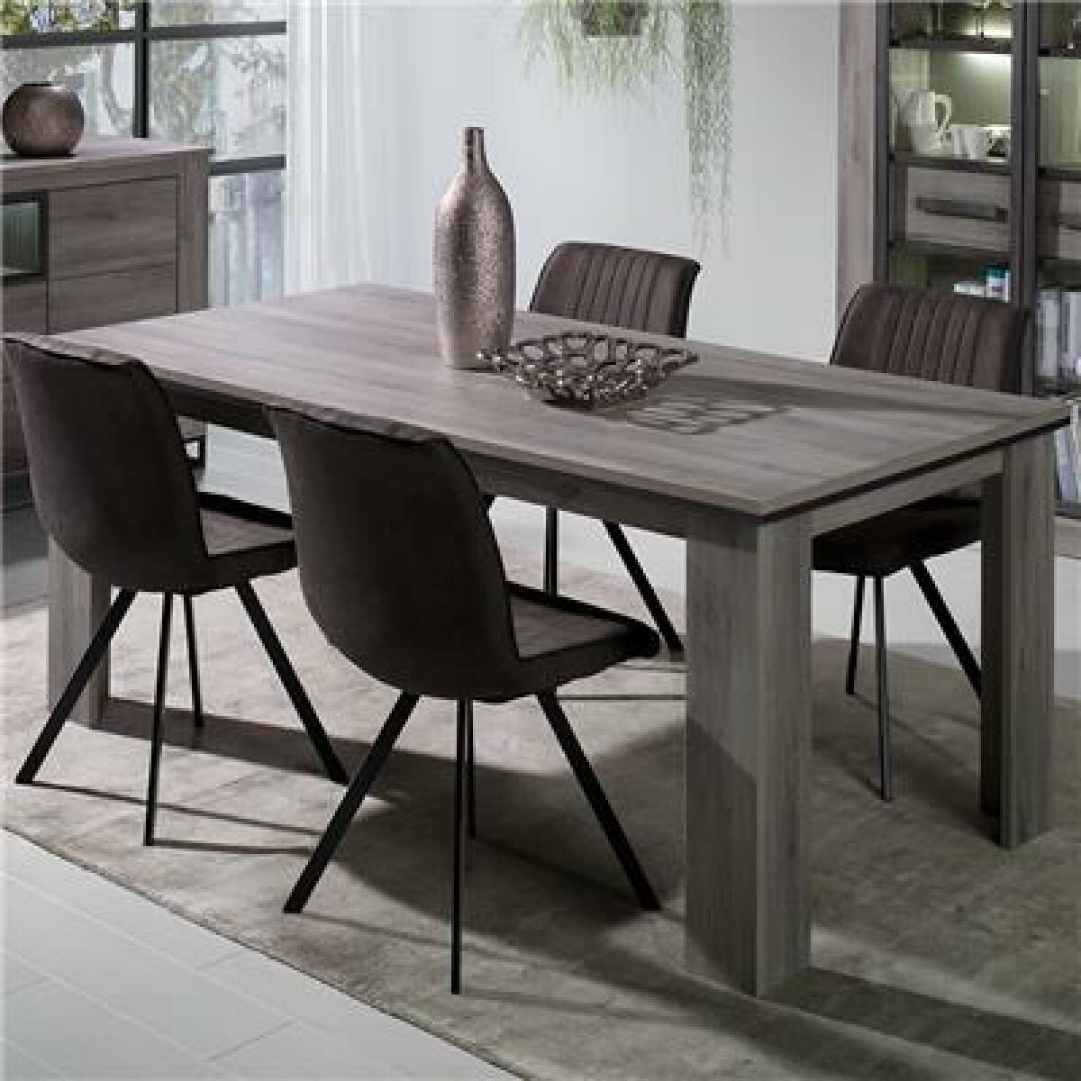 Tables à manger Kasalinea Table 180 cm coloris chêne gris ARTEMIS-L 180 x P 90 x H 78,5 cm- Gris