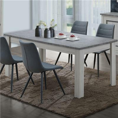 Tables à manger Kasalinea Table 190 cm couleur chêne clair et gris EMMETT-L 190 x P 90 x H 76 cm- Gris