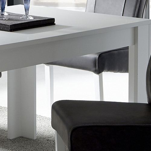 Kasalinea Table à manger blanc laqué mat design TANGUY-L 185 x P 90 x H 79 cm- Blanc