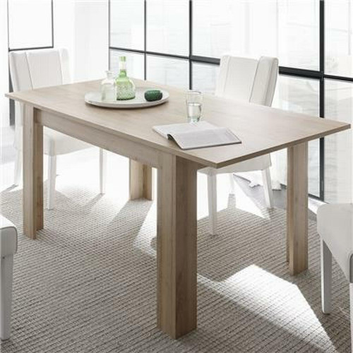 Tables à manger Kasalinea Table extensible 140 cm couleur chêne clair AGATHE-L 185 x P 90 x H 79 cm- Marron
