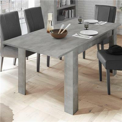 Tables à manger Kasalinea Table extensible 140 cm couleur gris béton design MABEL 2-L 185 x P 90 x H 79 cm- Gris