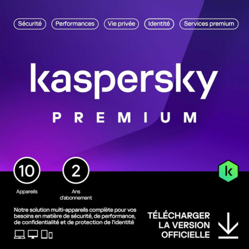 Kaspersky - Kaspersky Premium - Licence 2 ans - 10 appareils - A télécharger Kaspersky - Kaspersky antivirus 2015
