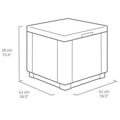Coffre de jardin Keter Pouf de rangement Cube Graphite 213816