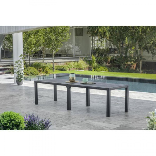 Keter - Table de Jardin coloris graphite - finition bois - ALLIBERT BY KETER  modulable - 8 - 10 personnes - JULIE Keter  - Table jardin 8 personnes