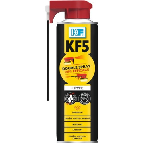 KF - Lubrifiant dégrippant KF 5 double spray, aérosol de 500 ml net KF  - KF