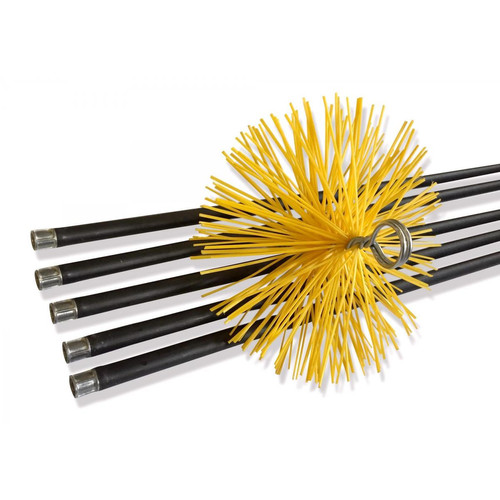 Kibros - Kit de ramonage conduits gainés | Brosse hérisson  synthétique | Diamètre 180 mm - Accessoires de radiateur