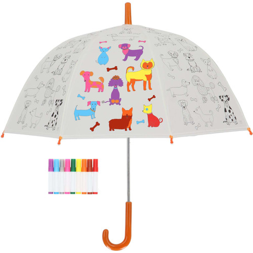 Kids In The Garden - Parapluie enfant à colorier 70 cm Chiens. Kids In The Garden  - Objets déco