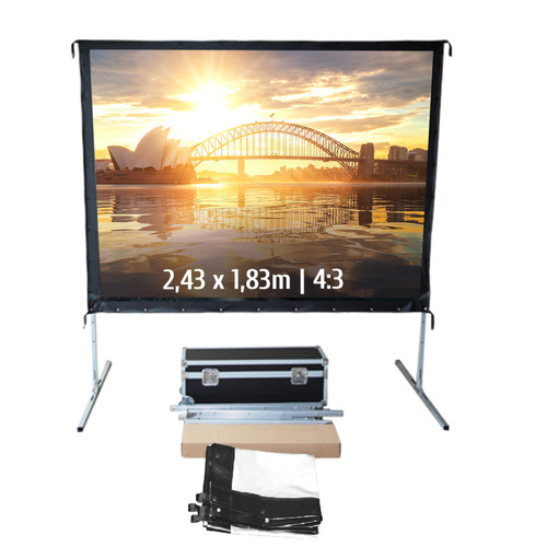 Kimex - Ecran de projection valise 2,43 x 1,83m - Format 4:3 - Toile Avant Kimex - Vidéoprojecteur