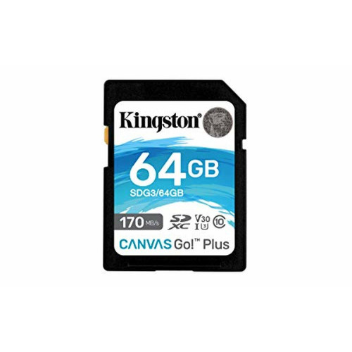 Kingston - 64GB SDXC Canvas 170R C10 UHS-I U3 V30 Kingston  - Carte SD