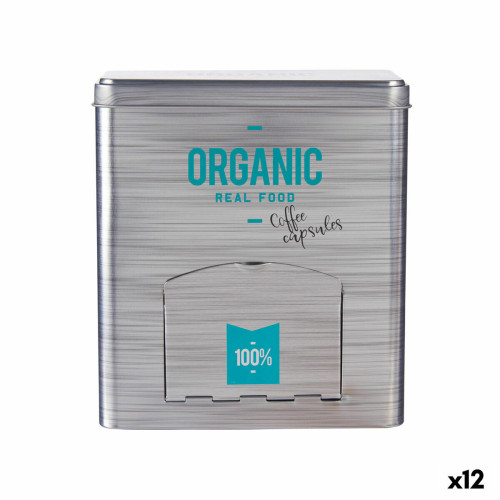 Kinvara - Porte-capsules Organic Café Distributeur Gris Fer blanc 9 x 18 x 16,1 cm (12 Unités) - Dosettes, supports