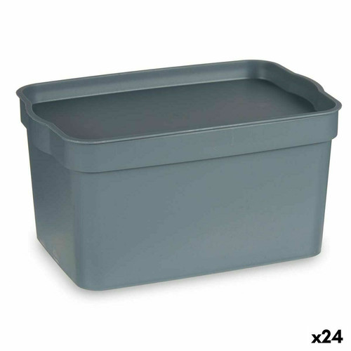 Kipit - Boîte Multiusage Gris Plastique 2,3 L (13,5 x 11 x 20 cm) (24 Unités) Kipit  - Bonnes affaires Boîte de rangement