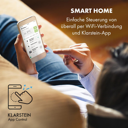 Klarstein Climatiseur mobile connecté - Klarstein Max Breeze Smart 15K - 15000 BTU (44 kW) -  500 m³/h -  Noir