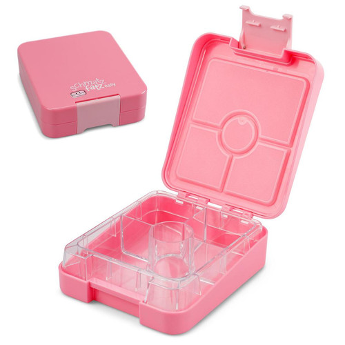 Klarstein - Lunch box - Klarstein schmatzfatz easy snack - Pour enfants - 4 compartiments - 18 x 15 x 5cm - sans BPA - Rose Klarstein - Boite de rangement hauteur 15 cm