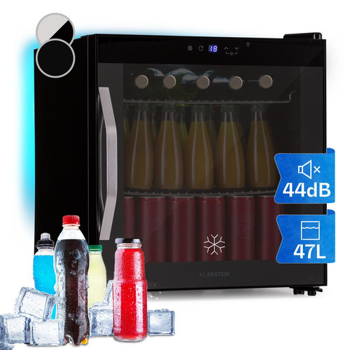 Klarstein - Réfrigérateur à boissons Klarstein Coachella 50 Onyx 47 L Fonction WiFi Rétroéclairage - Noir Klarstein  - Mini Bar Klarstein