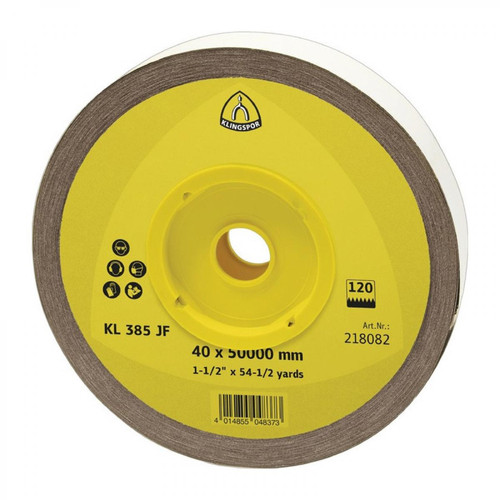 Klingspor - Rouleau de tissu abrasif KL 385 JF 115 mm granulation 60 pour métal corindon KLI - Klingspor
