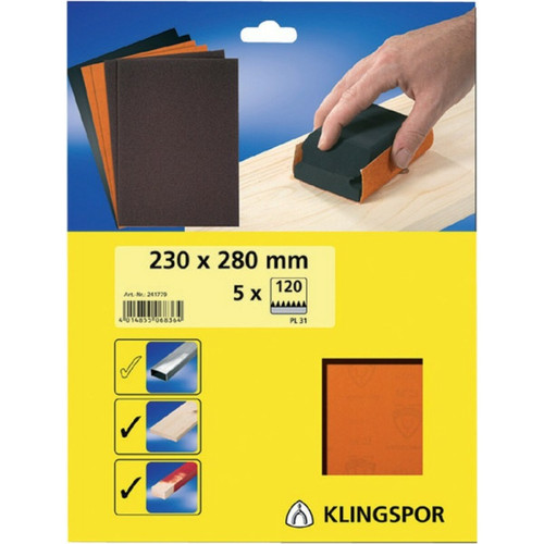 Klingspor - Papier abrasif de finition 230x280mm K 40 Klingspor Klingspor  - Klingspor