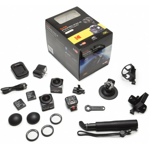 Kodak - KODAK Pixpro SP360 4K Action Cam Noir - Pack Dual Pro - Caméra numérique 360° - Vidéo 4K - Accessoires inclus- RECONDITIONNE Kodak  - Caméras