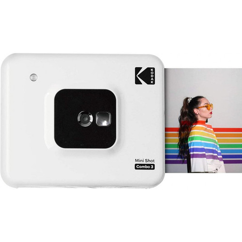 Kodak - KODAK Mini Shot Combo 2 C300 - Appareil Photo Instantané (Photo Carré 7,6 x 7,6 cm - 3 x 3'', Écran LCD 1,7'', Bluetooth, Batterie Lithium, Sublimation Thermique 4Pass, 8 photos incluses) Blanc-Blanc-3 x3 '' - Appareil compact