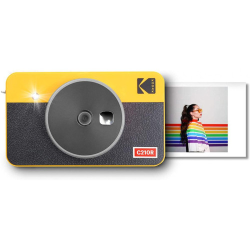 Kodak - KODAK Mini Shot Combo 2 Retro C210R - Appareil Photo Instantané (Photo format Carte de Crédit 5,3 x 8,6 cm - 2,1 x 3,4 '', Écran LCD 1,7'', Bluetooth, Batterie Lithium, Sublimation Thermique 4Pass, 8 photos incluses) Jaune & Noir-Jaune-2.1 x 3.4'' - St Valentin - Vidéo