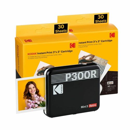 Imprimantes d'étiquettes Kodak Imprimante photo Kodak MINI 3 RETRO P300RB60 Noir