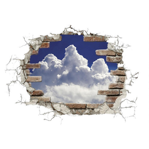 Komar - "Break Out Clouds", Sticker Décoration Murale - 100x70 cm - Décoration chambre enfant Komar