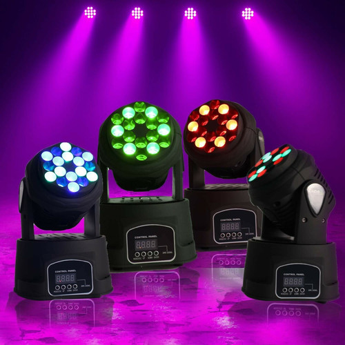 Kool Light - Pack 4 Minis LYRES BEAM 18LED RVB PROJECTEUR DMX Kool Light  - Kool Light