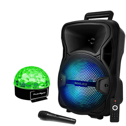 Koolstar - Enceinte Enfant SONO DJ SPACER08 Karaoke KOOLSTAR Mobile Batterie 8" - 200W USB/Bluetooth/SD + Micro + Jeu Light UFO BALL6 Koolstar  - Koolstar