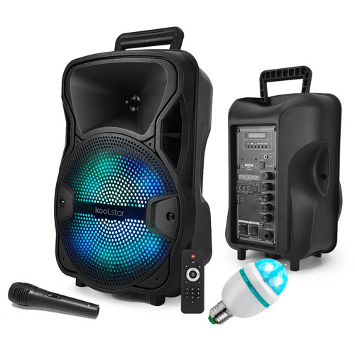 Koolstar - Enceinte Karaoke SONO DJ KoolStar autonome Mobile sur Batterie 8" - 200W - USB/Bluetooth/SD + Micro + Tel + Ampoule DIAMS-3LED Koolstar - Sonorisation