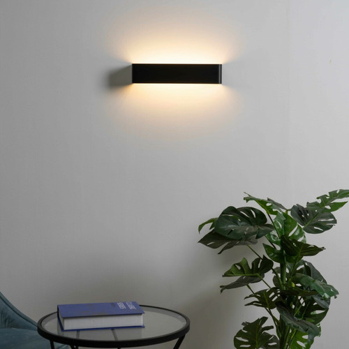 Kosilum Applique murale LED 12W compatible avec variateur - Quadra noire 37 cm