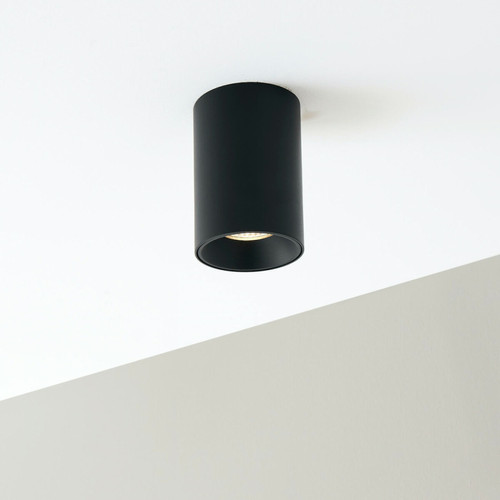 Kosilum - Plafonnier spot cylindrique noir LED - Ezzio - Spots