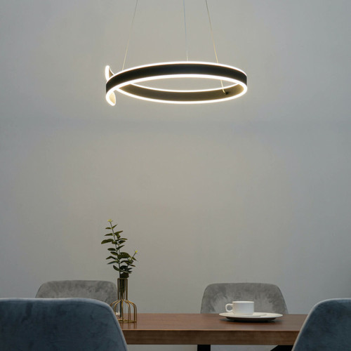 Kosilum - Suspension design anneau spiral noir LED - Brazan Kosilum  - Kosilum