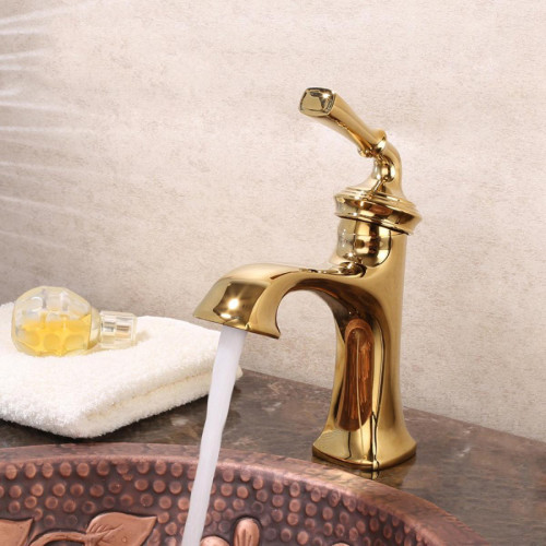 Robinet de lavabo Kroos Robinet lavabo surélevé style classique en laiton solide doré