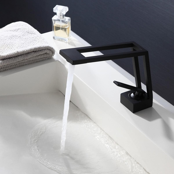 Robinet de lavabo Kroos Robinet mitigeur lavabo design en - Noir mat