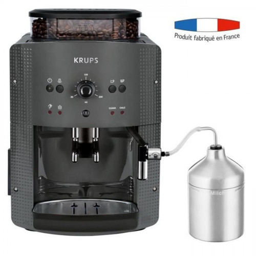 Krups - Machine a Cafe KRUPS YY4451FD  automatique avec broyeur a grains Essential avec mousseur a lait - Pression 15 bars - Grise - Krups
