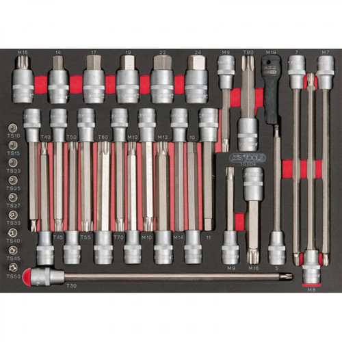 Ks Tools - KS TOOLS 712.5038 Module d'embouts longs pour la mécanique 1/4'' - 1/2'', 38 pièces Ks Tools  - Etablis & Rangements