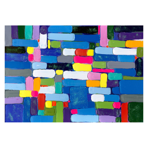Kuateh - Tableau Peinture Abstraite Kuatéh 200x140 cm Coups de Pinceau Horizontaux Huile sur Toile en Argent Kuateh  - Tableaux Abstrait Tableaux, peintures
