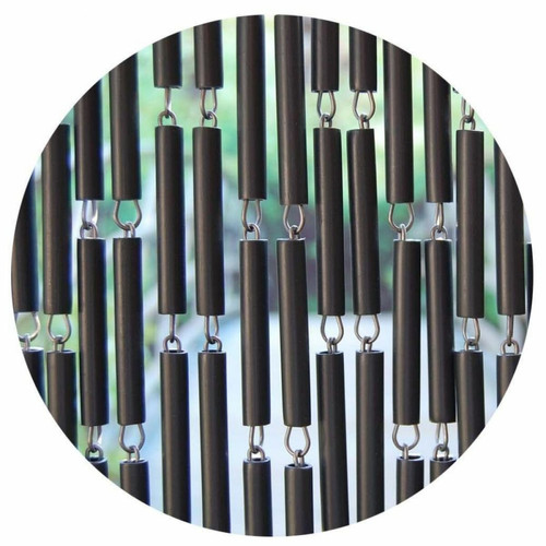 La Tenda - Rideau de porte en polyéthylène anthracite et acier  Campos 100x230 cm. La Tenda  - Store compatible Velux