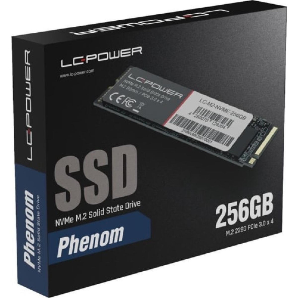 Lc Power Phenom Disque Dur SSD Interne 256Go M.2 NVMe 1600Mo/s PCI Express 3.0 x4 Noir