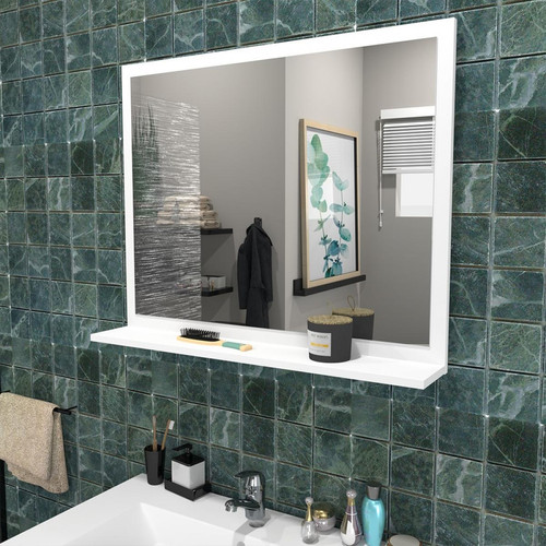 Meubles de salle de bain Meuble sous-vasque 3 tiroirs MARBELLA 80 cm + vasque + miroir / Blanc