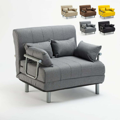 Salons complets Le Roi du Relax Canapé-lit convertible en tissu Deborah Twin, Couleur: Gris