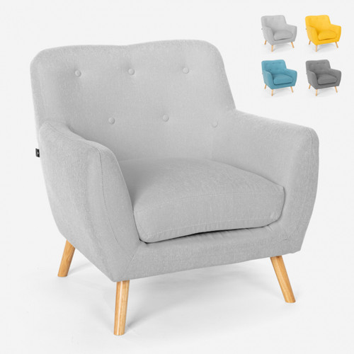 Le Roi du Relax - Chaise longue design moderne de style nordique en bois et tissu Modesto | Couleur: Gris Le Roi du Relax  - Fauteuil relax tissu