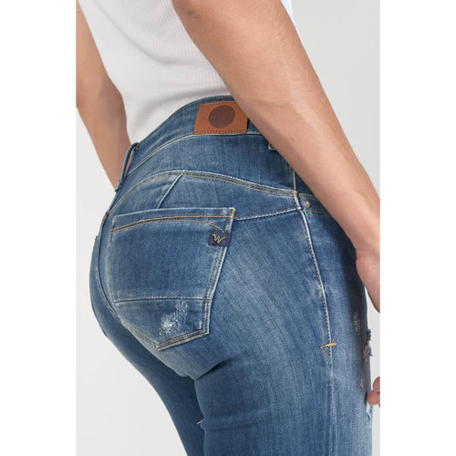 Le Temps des Cerises - Jeans push-up slim PULP, 7/8ème bleu en coton Lane - Promo Mode femme