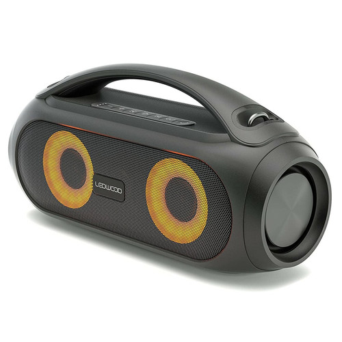 Sonorisation portable Ledwood Enceinte Bluetooth LEDWOOD XTREM250, TWS Portable - sans Fil, avec LED Lumières Pulsées- Super Bass - IPX5 - AUX USB Radio FM